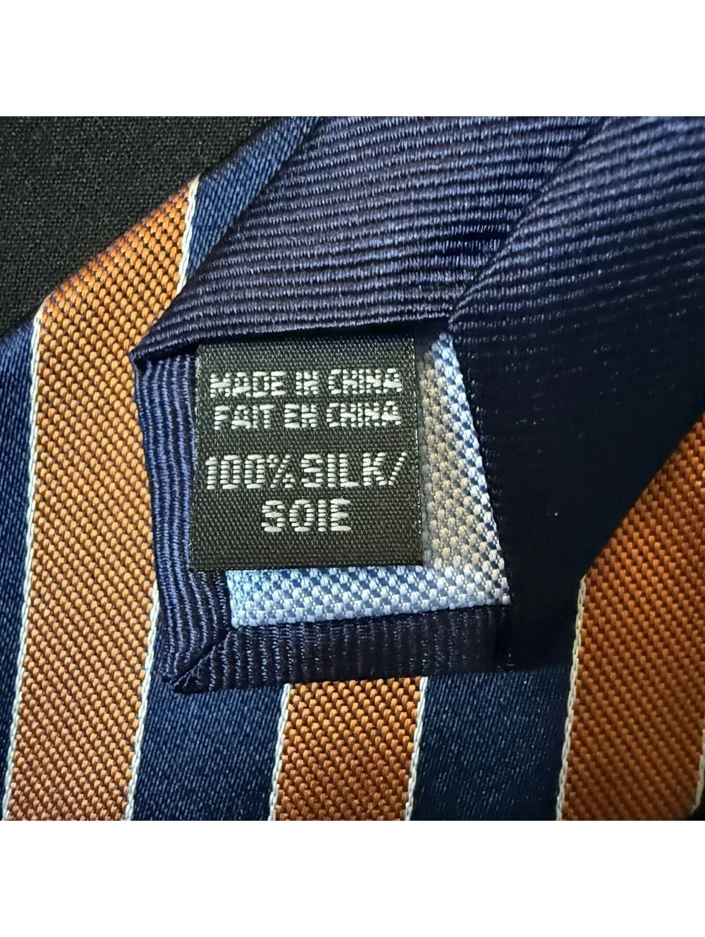 Tommy Hilfiger 100% Silk Tie Navy Orange Stripe 60” NWT Classic 3” Wide
